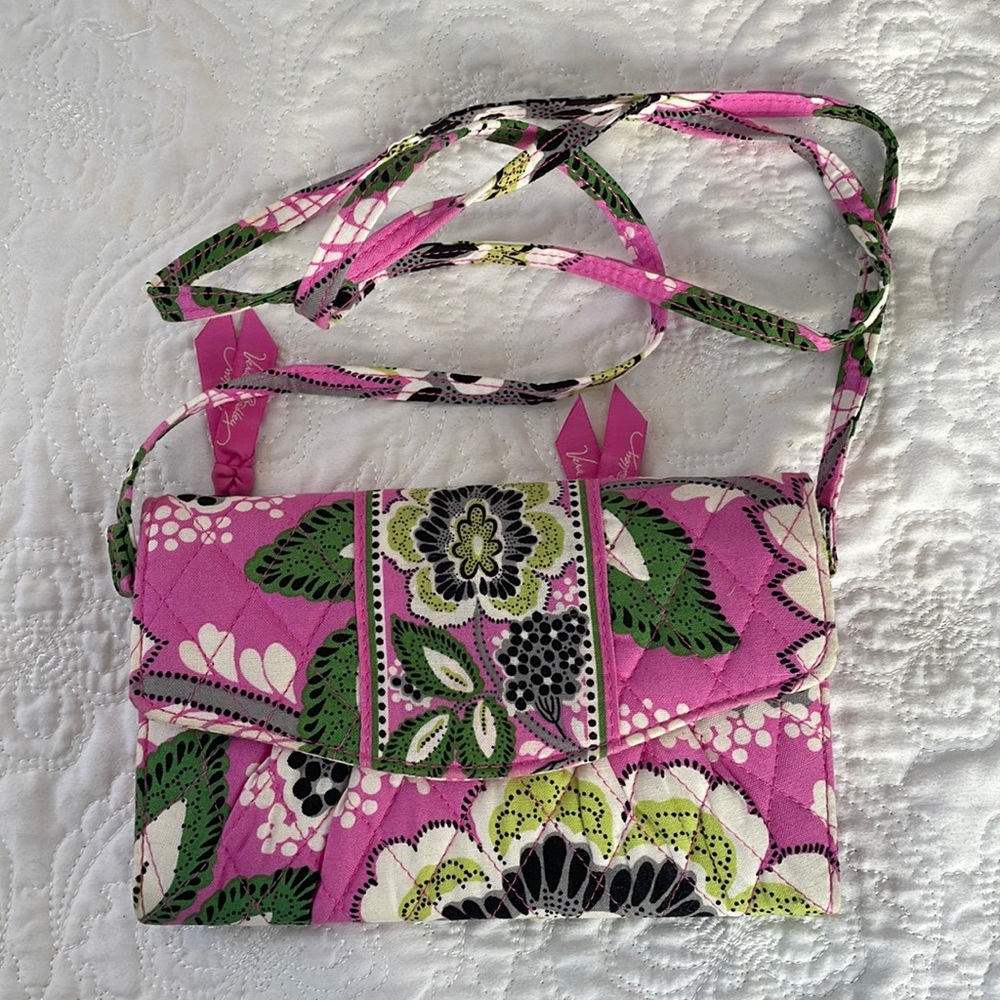 Vera Bradley - Priscilla Pink Wallet with purse strap.